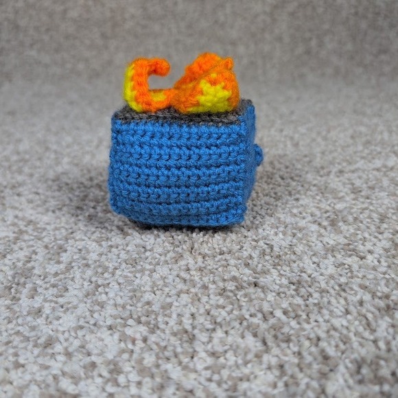 Blue Emotional Support Dumpster Fire Plush Toy Funny Novelty Gift Desk Buddy - Picture 3 of 9